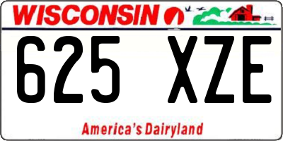 WI license plate 625XZE