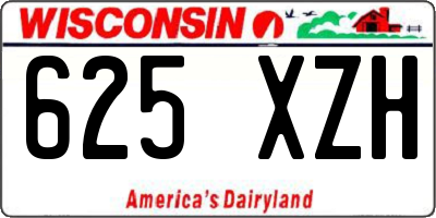 WI license plate 625XZH