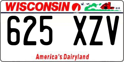WI license plate 625XZV