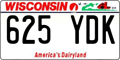 WI license plate 625YDK