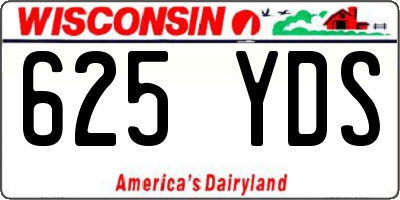 WI license plate 625YDS