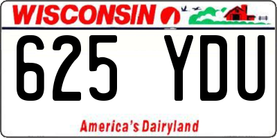 WI license plate 625YDU