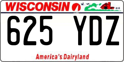 WI license plate 625YDZ