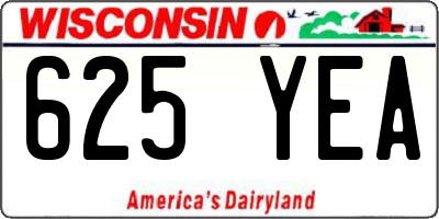 WI license plate 625YEA