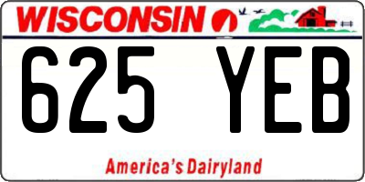 WI license plate 625YEB