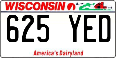 WI license plate 625YED