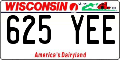 WI license plate 625YEE