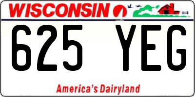 WI license plate 625YEG