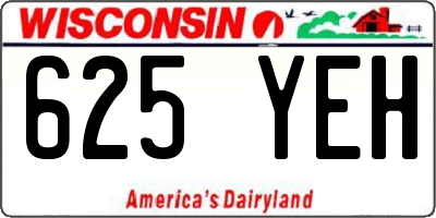 WI license plate 625YEH