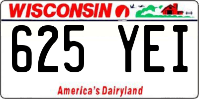 WI license plate 625YEI