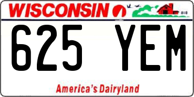 WI license plate 625YEM
