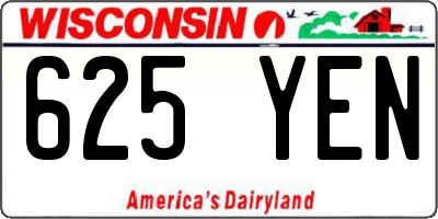 WI license plate 625YEN