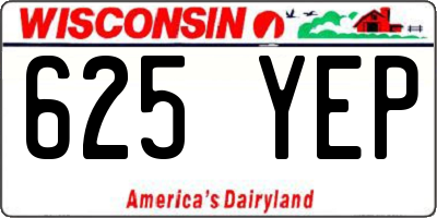 WI license plate 625YEP