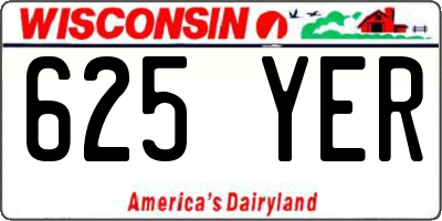 WI license plate 625YER
