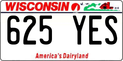 WI license plate 625YES