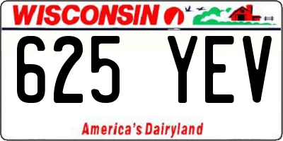 WI license plate 625YEV