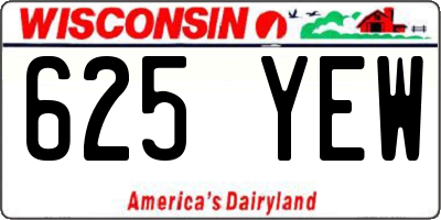 WI license plate 625YEW