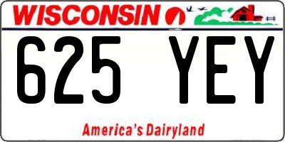 WI license plate 625YEY