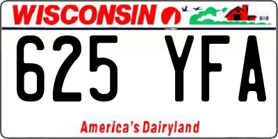 WI license plate 625YFA