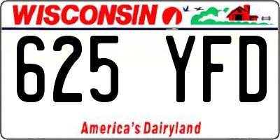 WI license plate 625YFD
