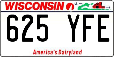 WI license plate 625YFE