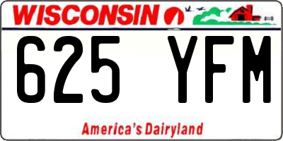 WI license plate 625YFM