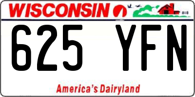WI license plate 625YFN