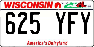 WI license plate 625YFY