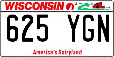 WI license plate 625YGN