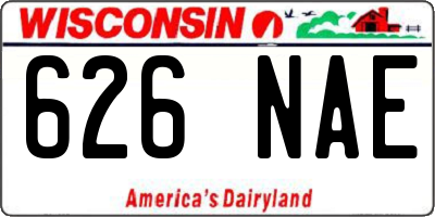 WI license plate 626NAE