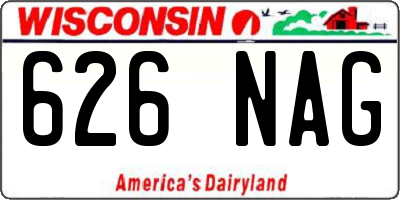 WI license plate 626NAG