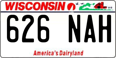 WI license plate 626NAH