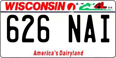 WI license plate 626NAI