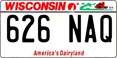 WI license plate 626NAQ