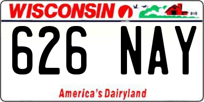 WI license plate 626NAY
