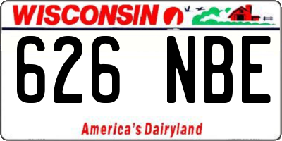 WI license plate 626NBE