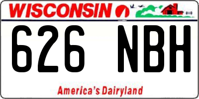 WI license plate 626NBH