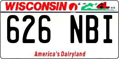 WI license plate 626NBI