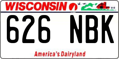 WI license plate 626NBK