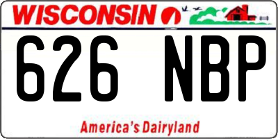 WI license plate 626NBP