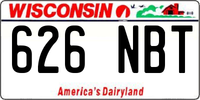 WI license plate 626NBT