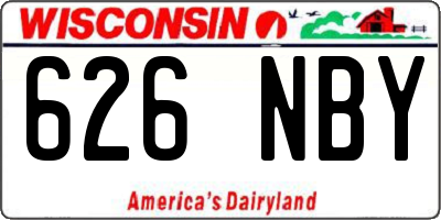 WI license plate 626NBY