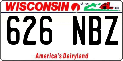 WI license plate 626NBZ