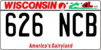 WI license plate 626NCB