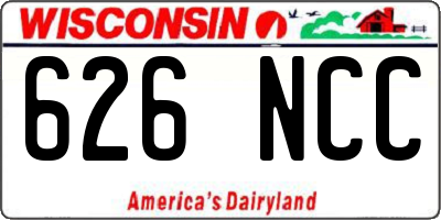 WI license plate 626NCC