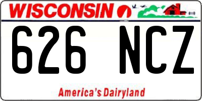 WI license plate 626NCZ