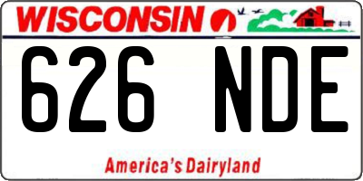 WI license plate 626NDE