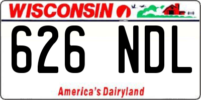 WI license plate 626NDL