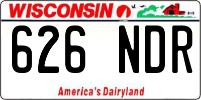 WI license plate 626NDR