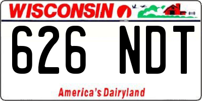 WI license plate 626NDT